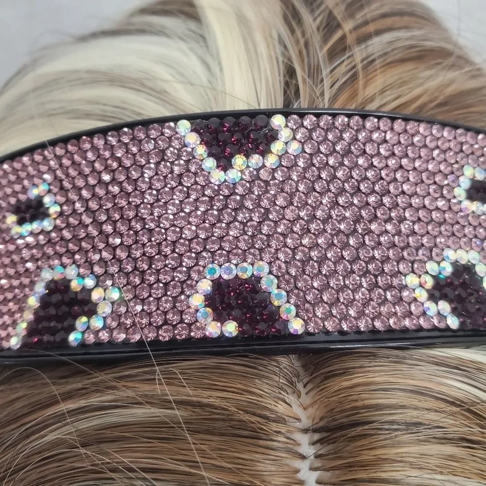 Pink Plum Holographic Leopard Crystals Hairband
